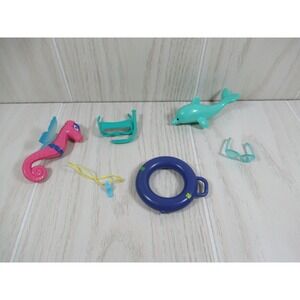 Barbie blue dolphin pink seahorse training whistle sunglasses life preserver lot